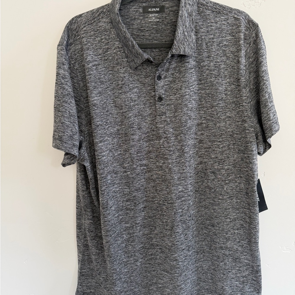 Alfani Gray Heather Short-Sleeve Polo Size XL NWT - Picture 2 of 5